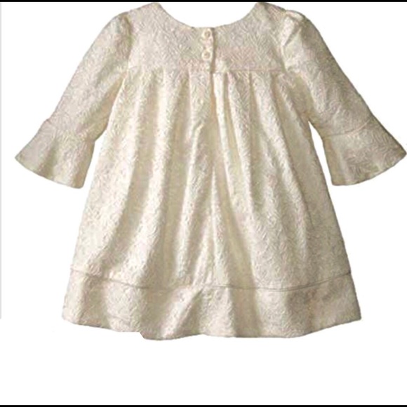 LAURA ASHLEY LONDON IVORY LACE BELL SLEEVE DRESS - Picture 3 of 8